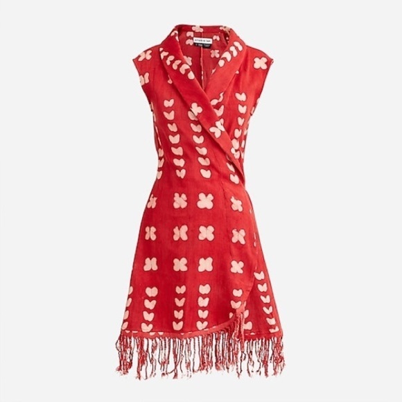 J. Crew Red and White Patterned Dress - Picture 1 of 4